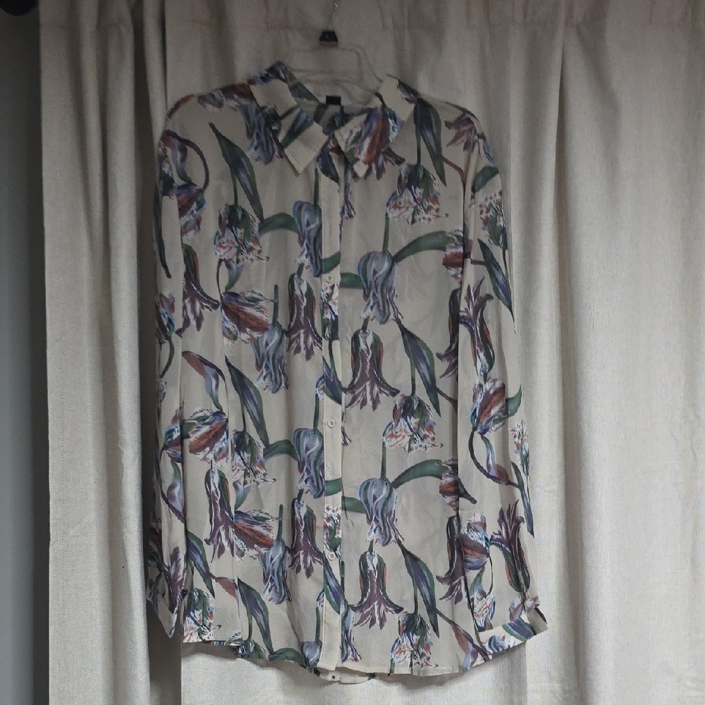 PrettyLittleThing Multicolor Floral Sheer Women's Shirt